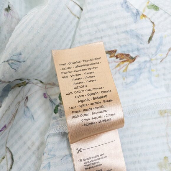 Scotch & Soda Floral Blouse Button Up Shirt Neck Scarf Short Sleeve - Picture 15 of 15